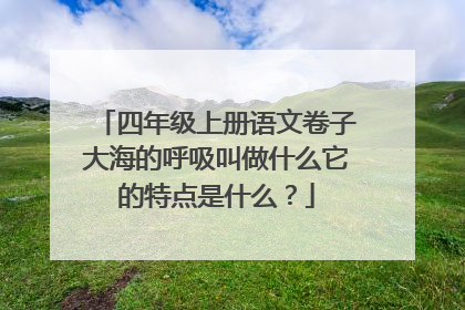 四年级上册语文卷子大海的呼吸叫做什么它的特点是什么？