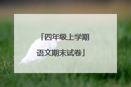 四年级上学期语文期末试卷