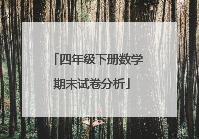 四年级下册数学期末试卷分析