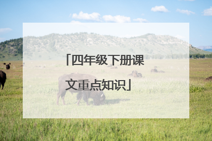 四年级下册课文重点知识