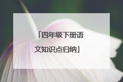 四年级下册语文知识点归纳