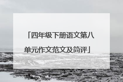 四年级下册语文第八单元作文范文及简评