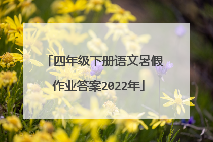 四年级下册语文暑假作业答案2022年