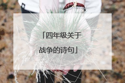四年级关于战争的诗句