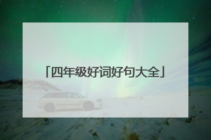 四年级好词好句大全