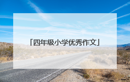 四年级小学优秀作文