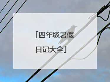 四年级暑假日记大全