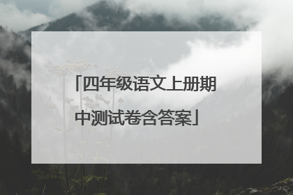 四年级语文上册期中测试卷含答案