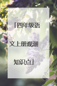 四年级语文上册观潮知识点