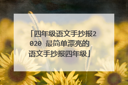 四年级语文手抄报2020 最简单漂亮的语文手抄报四年级