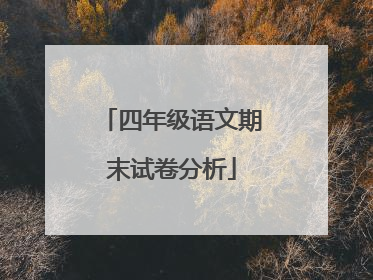 四年级语文期末试卷分析