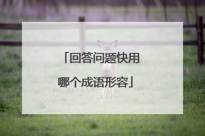 回答问题快用哪个成语形容