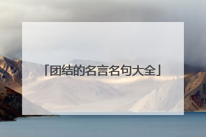 团结的名言名句大全