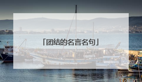 团结的名言名句