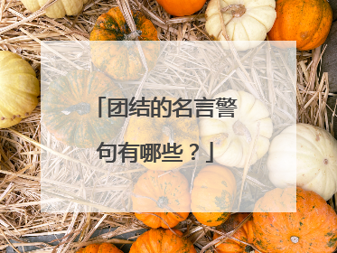 团结的名言警句有哪些?