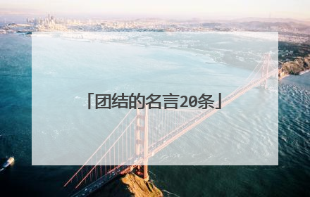 团结的名言20条