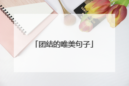 团结的唯美句子