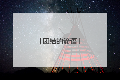 团结的谚语