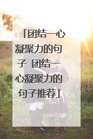 团结一心凝聚力的句子 团结一心凝聚力的句子推荐