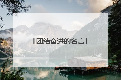 团结奋进的名言