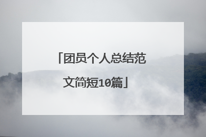 团员个人总结范文简短10篇