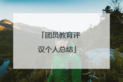 团员教育评议个人总结