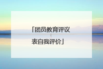 团员教育评议表自我评价
