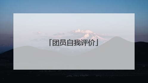团员自我评价