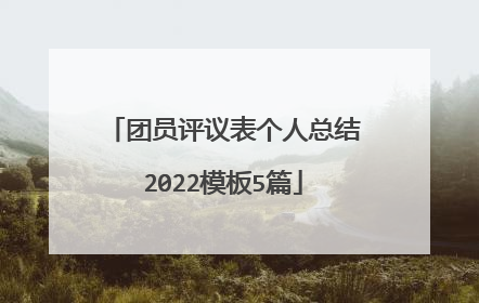 团员评议表个人总结2022模板5篇