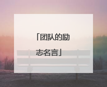 团队的励志名言