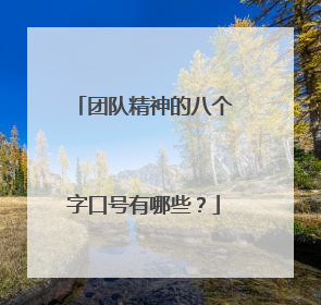 团队精神的八个字口号有哪些?