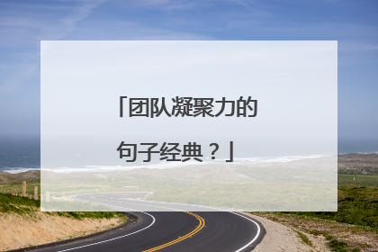 团队凝聚力的句子经典?