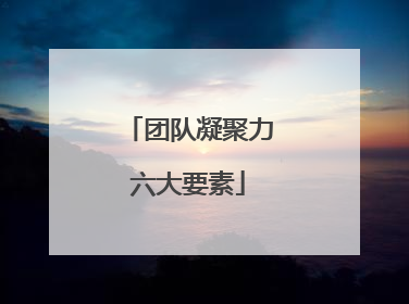 团队凝聚力六大要素