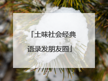 土味社会经典语录发朋友圈