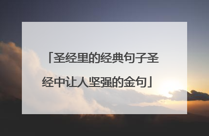 圣经里的经典句子圣经中让人坚强的金句