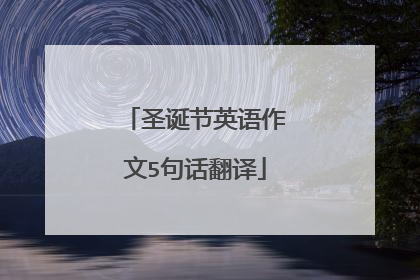 圣诞节英语作文5句话翻译