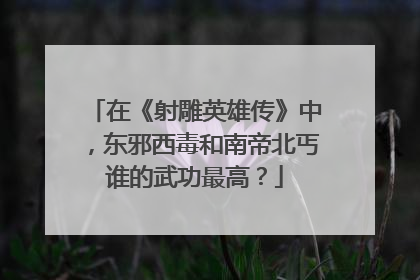 在《射雕英雄传》中，东邪西毒和南帝北丐谁的武功最高？