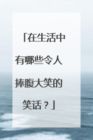 在生活中有哪些令人捧腹大笑的笑话？