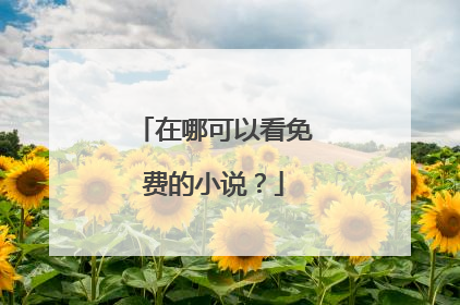 在哪可以看免费的小说？