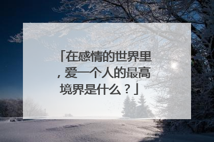在感情的世界里，爱一个人的最高境界是什么？