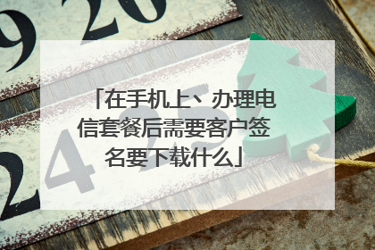 在手机上丶办理电信套餐后需要客户签名要下载什么