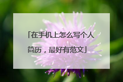 在手机上怎么写个人简历，最好有范文