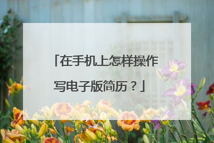 在手机上怎样操作写电子版简历?