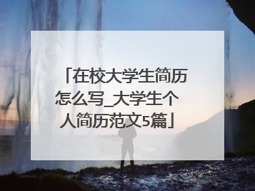 在校大学生简历怎么写_大学生个人简历范文5篇