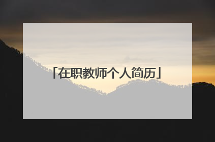 在职教师个人简历