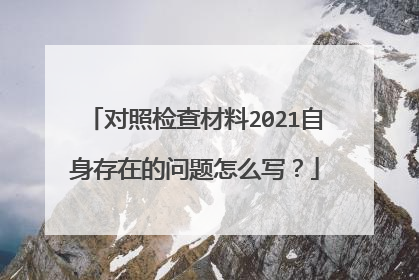 对照检查材料2021自身存在的问题怎么写？