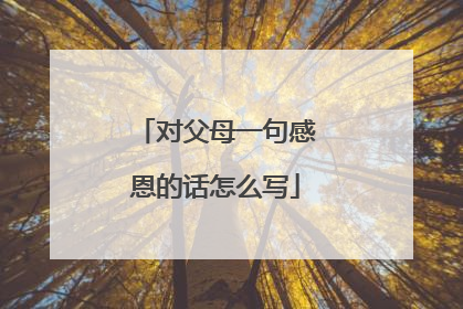 对父母一句感恩的话怎么写