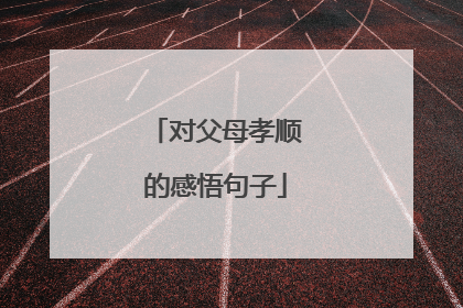 对父母孝顺的感悟句子