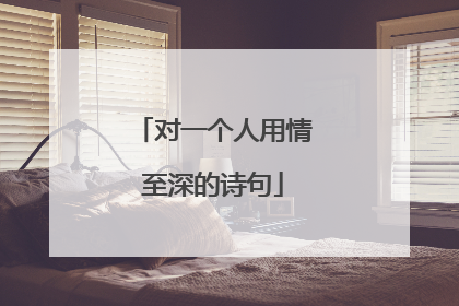 对一个人用情至深的诗句
