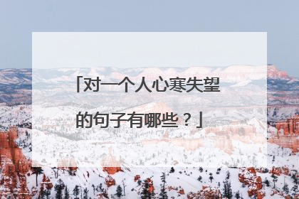 对一个人心寒失望的句子有哪些？